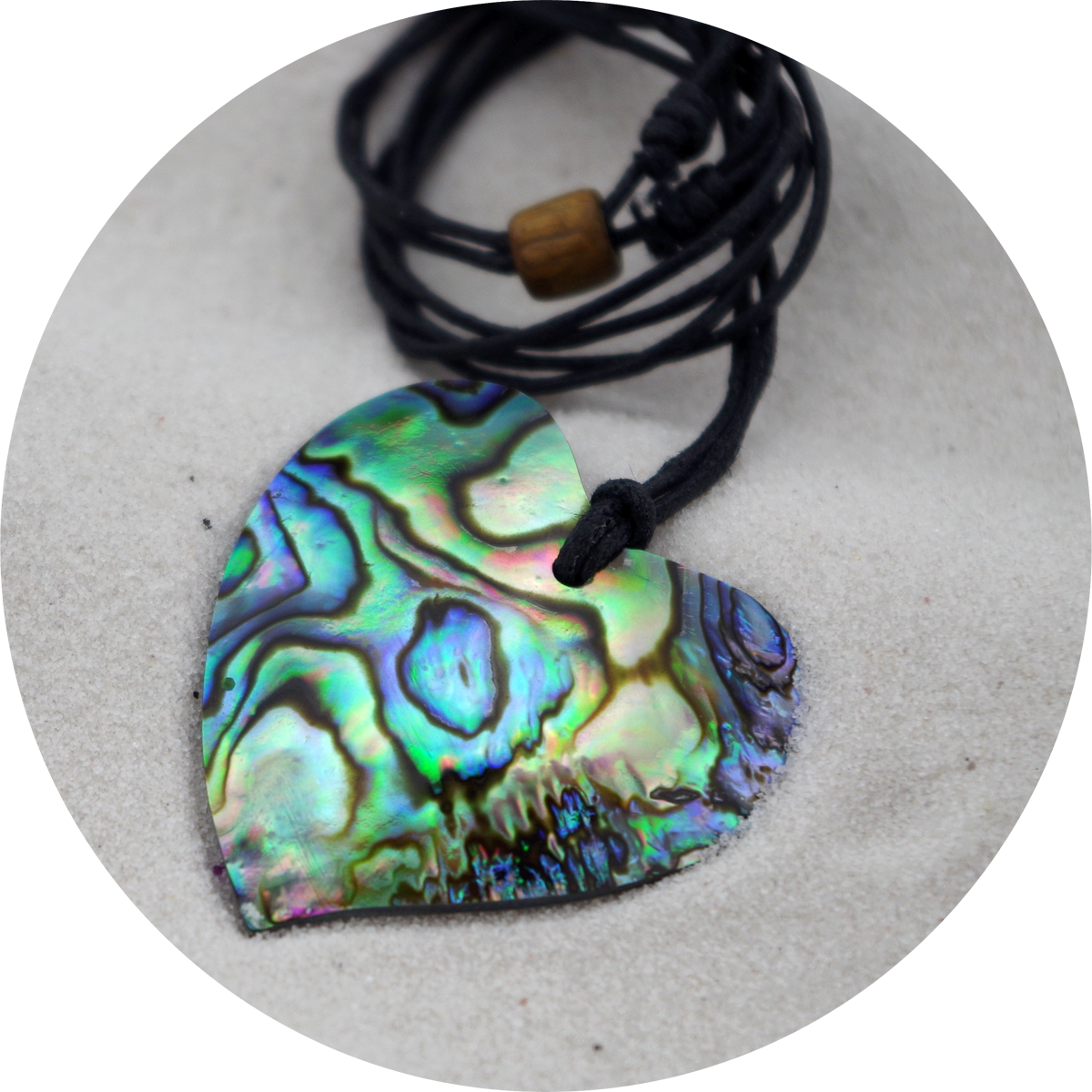 8710 - Polished Paua Heart Necklace